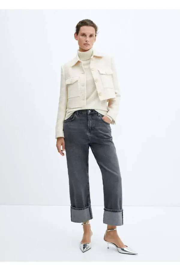 Short Tweed Jacket with Pockets - 2