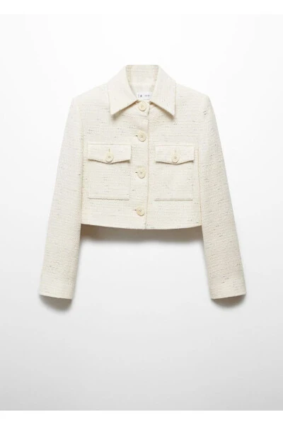 Short Tweed Jacket with Pockets - 3