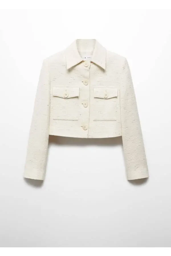 Short Tweed Jacket with Pockets - 3