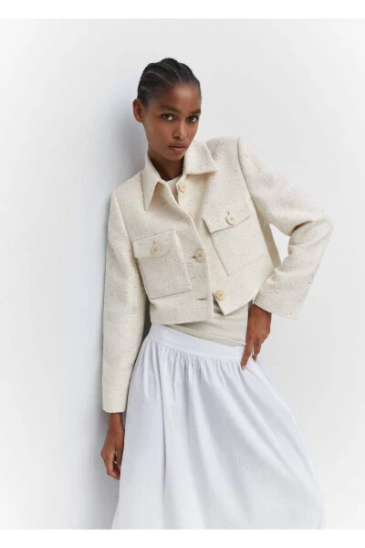 Short Tweed Jacket with Pockets - 5