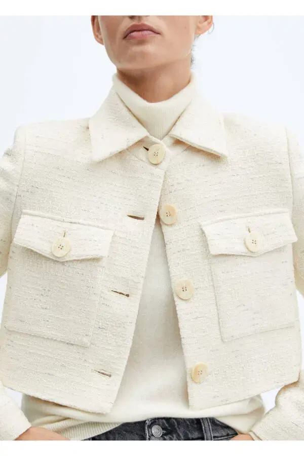 Short Tweed Jacket with Pockets - 7