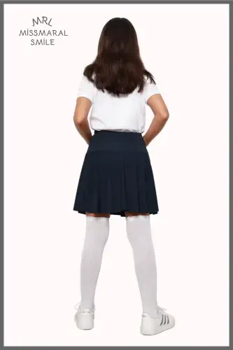 Shorts Skirt High Waist Lycra Pool Sea Sports And Daily Use Skirt With Shorts Navy Blue 4101-NAVY BLUE - 3