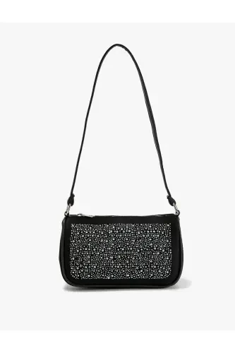 Shoulder Bag Zippered Shiny Stone Embroidered - KOTON (1)