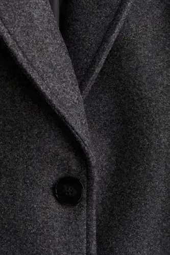 Shoulder Pad Coat-Dark Gray - 6