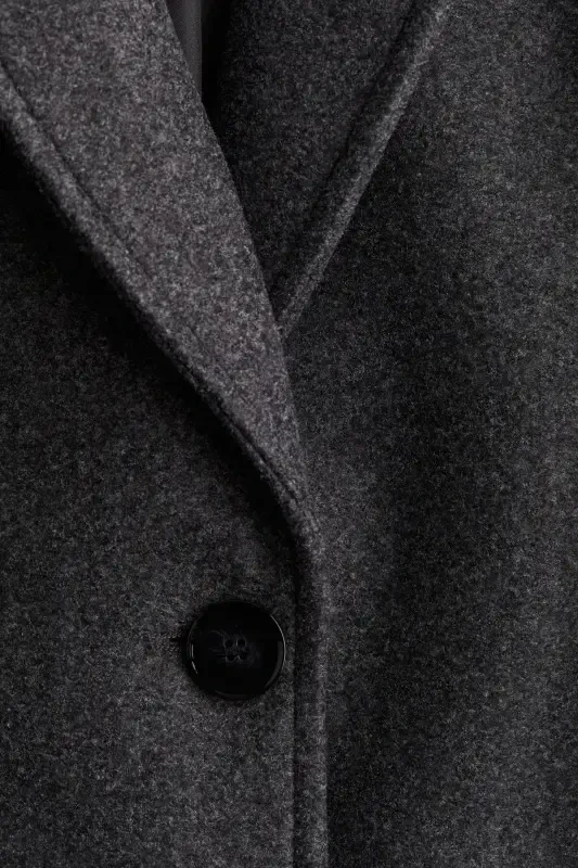 Shoulder Pad Coat-Dark Gray - 6