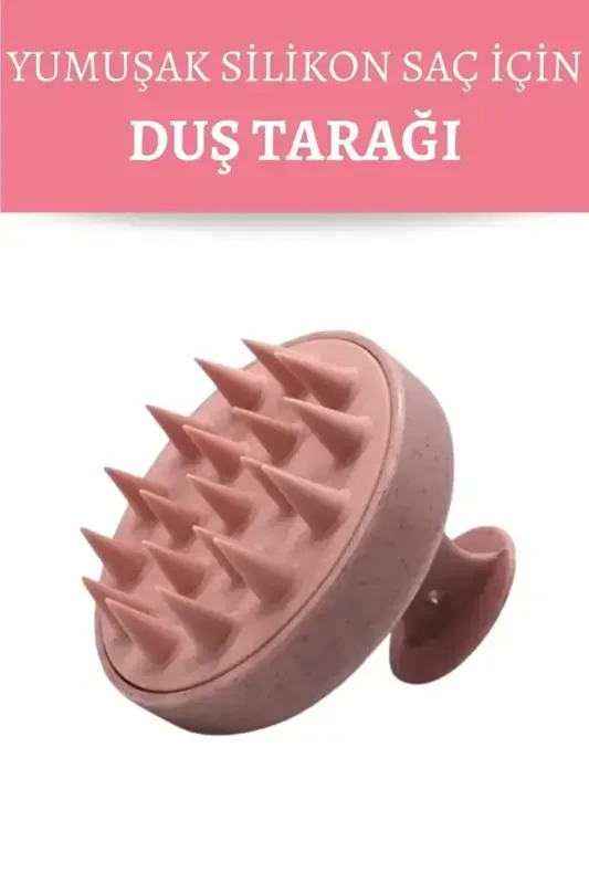 Shower Hair Care Comb Soft Silicone - Hair Shower Comb - Scalp Massage Brush-PINK - 1