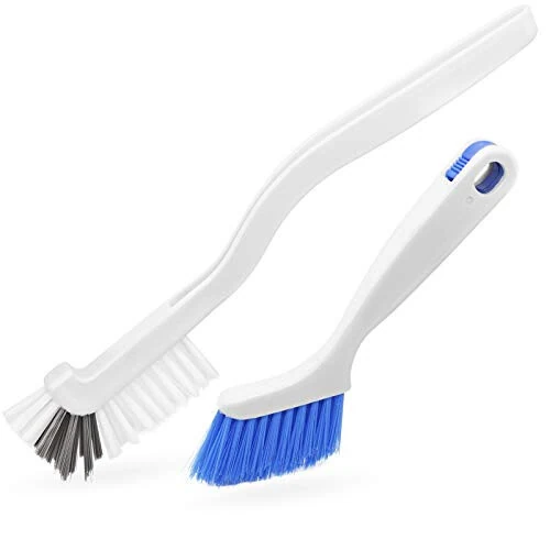 SHUNWEI 2 Pcs Cleaning Brush Small Scrub Brush for Cleaning Sink Scrub Brush with Handle, Bathroom Kitchen Edge Corner Grout Cleaning Brushes for Household Use, Window Track Cleaning Brush - SHUNWEI