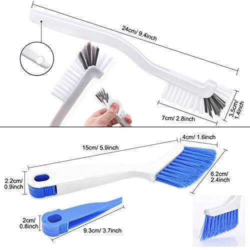 SHUNWEI 2 Pcs Cleaning Brush Small Scrub Brush for Cleaning Sink Scrub Brush with Handle, Bathroom Kitchen Edge Corner Grout Cleaning Brushes for Household Use, Window Track Cleaning Brush - 7