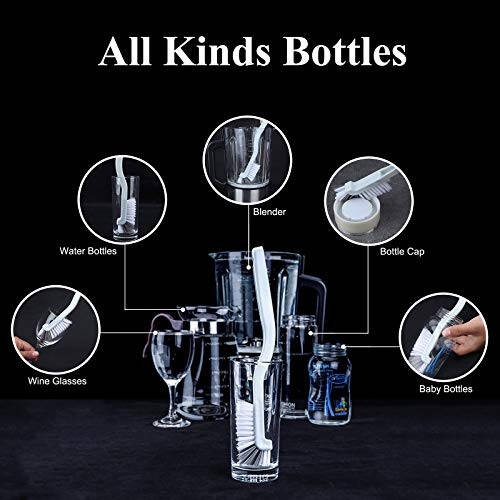 SHUNWEI 2 dona tozalash cho'tkasi, kichik ishqalash cho'tkasi, lavabo tozalash uchun tutqichli ishqalash cho'tkasi, uy xo'jaligi uchun hammom oshxona chekka burchaklarini tozalash cho'tkalari, deraza tirqishlarini tozalash cho'tkasi - 4