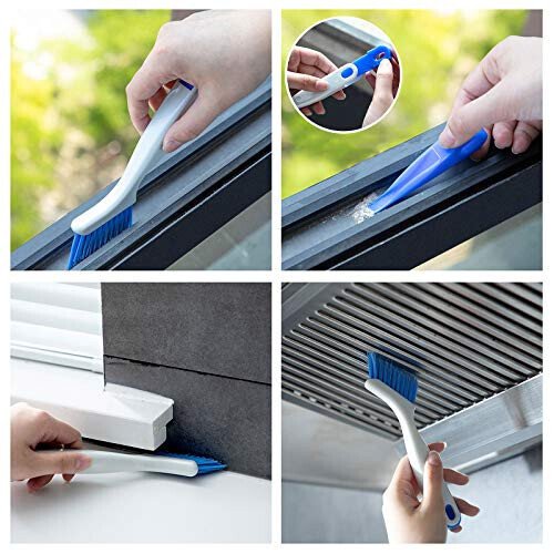 SHUNWEI 2 Pcs Cleaning Brush Small Scrub Brush for Cleaning Sink Scrub Brush with Handle, Bathroom Kitchen Edge Corner Grout Cleaning Brushes for Household Use, Window Track Cleaning Brush - 5
