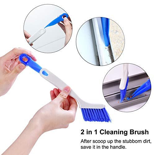 SHUNWEI 2 Pcs Cleaning Brush Small Scrub Brush for Cleaning Sink Scrub Brush with Handle, Bathroom Kitchen Edge Corner Grout Cleaning Brushes for Household Use, Window Track Cleaning Brush - 6