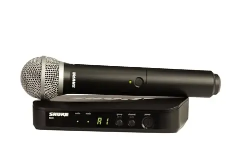 Shure BLX24/PG58 Wireless Microphone System - 14-Hour Battery Life, 300 ft Range, UHF | Includes PG58 Handheld Vocal Mic, Single Channel Receiver | H10 Band (BLX24/PG58-H10) - 1