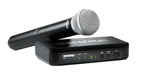 Shure BLX24/PG58 Wireless Microphone System - 14-Hour Battery Life, 300 ft Range, UHF | Includes PG58 Handheld Vocal Mic, Single Channel Receiver | H9 Band (BLX24/PG58-H9) - SHURE (1)