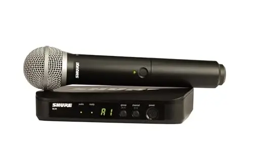 Shure BLX24/PG58 simsiz mikrofon tizimi - 14 soat batareya muddati, 300 fut masofa, UHF | PG58 qo'lda vokal mikrofon, bitta kanalli qabul qilgich | J11 diapazoni (BLX24/PG58-J11) - 1