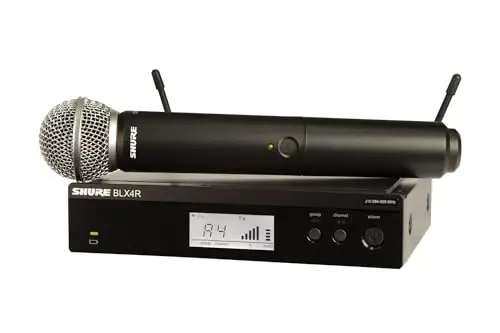 Shure BLX24R/SM58 Wireless Microphone System - 14-Hour Battery Life, 300 ft Range, UHF | SM58 Handheld Vocal Mic, Single Channel Rack Mount Receiver | J11 Band (BLX24R/SM58-J11) - 1