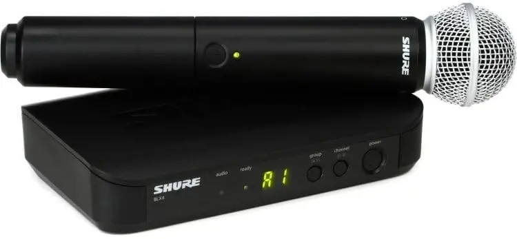 Shure BLX24/SM58 Wireless Microphone System – 14-Hour Battery, 300ft Range, UHF with SM58 Handheld Mic & Single Channel Receiver, J11 Band - 5