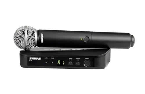 Shure BLX24/SM58 Wireless Microphone System - 14-Hour Battery Life, 300 ft Range, UHF | Includes SM58 Handheld Vocal Mic, Single Channel Receiver | H11 Band (BLX24/SM58-H11) 