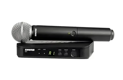 Shure BLX24/SM58 Wireless Microphone System - 14-Hour Battery Life, 300 ft Range, UHF | Includes SM58 Handheld Vocal Mic, Single Channel Receiver | H11 Band (BLX24/SM58-H11) - SHURE
