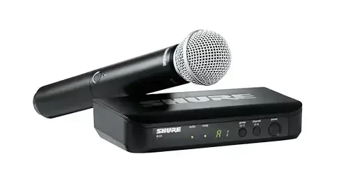 Shure BLX24/SM58 simsiz mikrofon tizimi - 14 soatlik batareya muddati, 300 fut diapazoni, UHF | SM58 qo'lda vokal mikrofon, bir kanalli qabul qilgich | H11 diapazoni (BLX24/SM58-H11) - 2