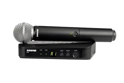 Shure BLX24/SM58 simsiz mikrofon tizimi - 14 soatlik batareya muddati, 300 fut diapazoni, UHF | SM58 qo'lda vokal mikrofonini, bitta kanalli qabul qilgichni o'z ichiga oladi | H10 diapazoni (BLX24/SM58-H10) - 3