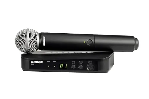 Shure BLX24/SM58 simsiz mikrofon tizimi - 14 soatlik batareya muddati, 300 fut masofa, UHF | SM58 qo'lda vokal mikrofon, bitta kanalli qabul qilgich | H9 diapazoni (BLX24/SM58-H9) - 1