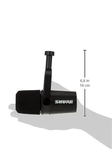 Shure MV7X Mikrofoni - Faqat XLR Professional darajadagi Dinamik Mikrofon podkasting va vokal yozish uchun, Ovoz ajratuvchi texnologiya, To'liq metal konstruktsiya, Mikrofon stendi bilan mos, Optimallashtirilgan chastota - Qora - 2