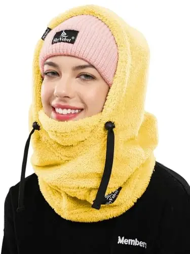 Shy Velvet Balaclava Wind-Resistant Winter Face Mask,Fleece Ski Mask for Men and Women,Warm Face Cover Hat Cap Scarf - 1