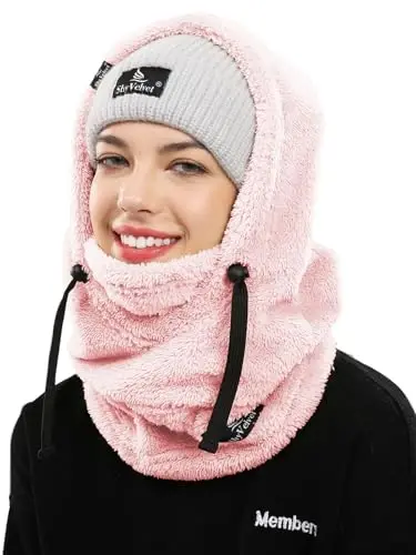 Shy Velvet Balaclava Shamolga chidamli Qishki Yuz Maskasi, Erkaklar va Ayollar uchun Fleece Ski Maskasi, Issiq Yuz Qopqog'i Shlyapa Sharf 