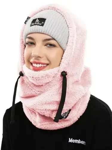 Shy Velvet Balaclava Shamolga chidamli Qishki Yuz Maskasi, Erkaklar va Ayollar uchun Fleece Ski Maskasi, Issiq Yuz Qopqog'i Shlyapa Sharf - 1