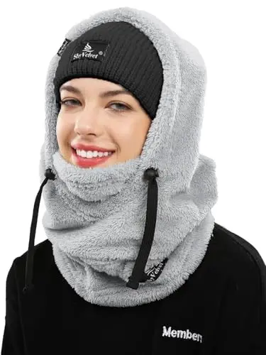 Shy Velvet Balaclava Shamolga chidamli Qishki Yuz Maskasi, Erkaklar va Ayollar uchun Fleece Ski Maskasi, Issiq Yuzni Qoplaydigan Shlyapa Shapka Sharf - SHY
