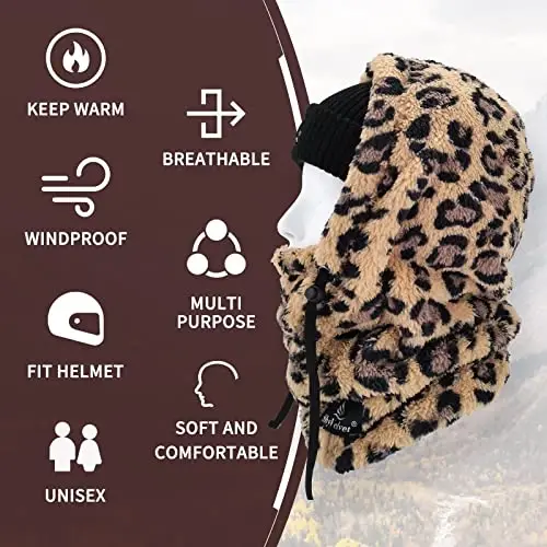Shy Velvet Balaclava Shamolga chidamli Qishki Yuz Maskasi, Erkaklar va Ayollar uchun Fleece Ski Maskasi, Issiq Yuzni Yopuvchi Shlyapa Qalpog'i Sharf - SHY (1)