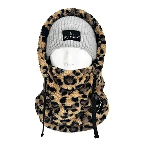 Shy Velvet Balaclava Shamolga chidamli Qishki Yuz Maskasi, Erkaklar va Ayollar uchun Fleece Ski Maskasi, Issiq Yuzni Yopuvchi Shlyapa Qalpog'i Sharf - 6