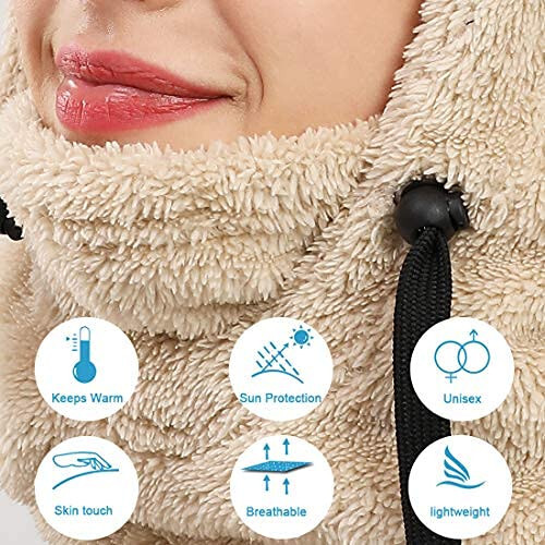 Shy Velvet Balaclava Wind-Resistant Winter Face Mask, Fleece Ski Mask for Men and Women, Warm Face Cover Hat Cap Scarf - 6