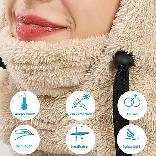 Shy Velvet Balaclava Wind-Resistant Winter Face Mask, Fleece Ski Mask for Men and Women, Warm Face Cover Hat Cap Scarf - 6