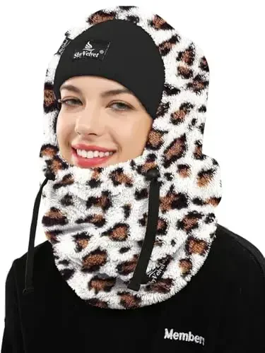 Shy Velvet Balaclava Wind-Resistant Winter Face Mask,Fleece Ski Mask for Men and Women,Warm Face Cover Hat Cap Scarf 