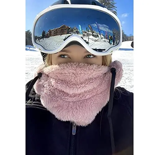 Shy Velvet Balaclava Wind-Resistant Winter Face Mask,Fleece Ski Mask for Men and Women,Warm Face Cover Hat Cap Scarf - 5