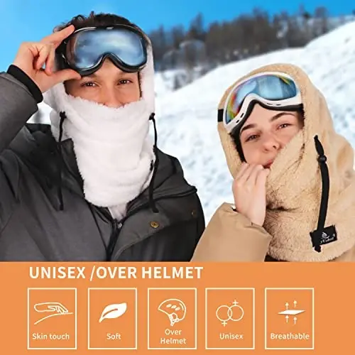 Shy Velvet Balaclava Wind-Resistant Winter Face Mask,Fleece Ski Mask for Men and Women,Warm Face Cover Hat Cap Scarf - 5