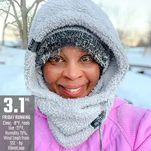 Shy Velvet Balaclava Wind-Resistant Winter Face Mask,Fleece Ski Mask for Men and Women,Warm Face Cover Hat Cap Scarf - 6