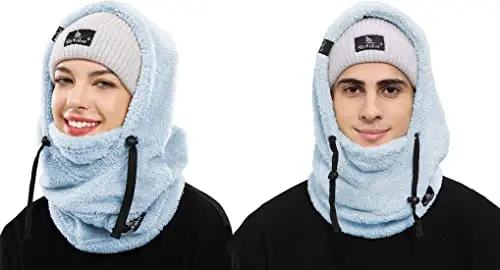 Shy Velvet Wind-Resistant Sherpa Hood Fleece Balaclava Winter Ski Mask | Sherpa Hood Balaclava, Wind Resistant Winter Fleece Ski Mask for Men and Women, Fit for Helmets,Comfy and Breathable - 3