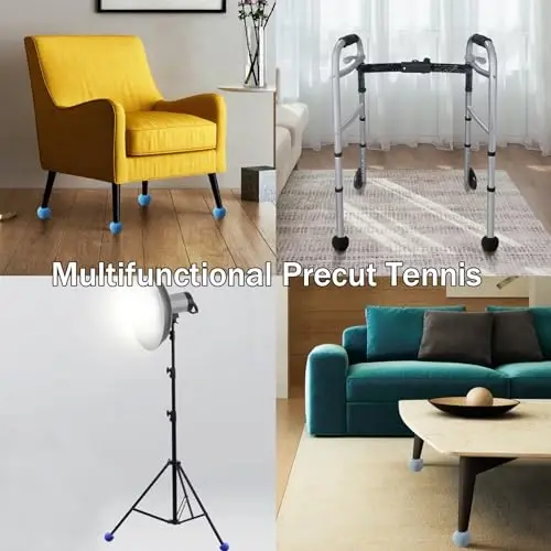 SHYUJAJIE 4 PCS Precut Walker Mebel oyoqlari va polni himoya qilish uchun tennis to'plari, og'ir yukga bardoshli uzoq muddatli kigizli prokladkali qoplamalar stul uchun - 1
