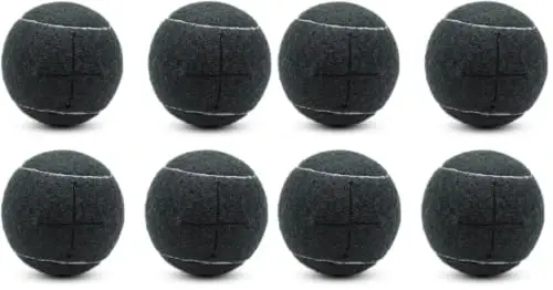 SHYUJAJIE 4 PCS Precut Walker Tennis Balls for Furniture Legs and Floor Protection, Heavy Duty Long Lasting Felt Pad Glide Coverings for Chair (Black) (Pack of 2) - 1