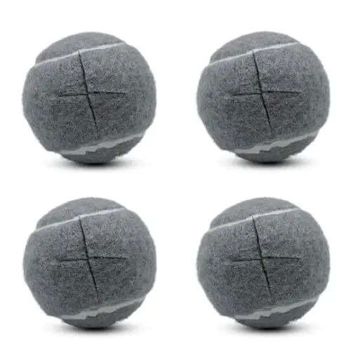 SHYUJAJIE 4 Pcs Precut Walker Tennis Balls for Walkers & Furniture Legs | Heavy Duty Long Lasting Felt Walkers Pads for Chair,Universal Fit Walker Glides for Seniors,Floor Protection,Grey 