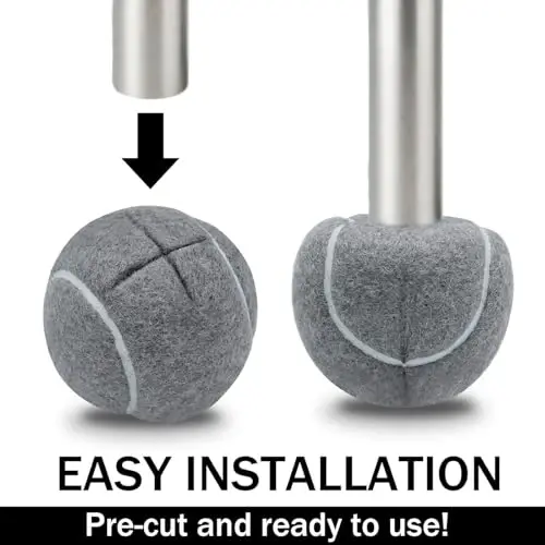 SHYUJAJIE 4 Pcs Precut Walker Tennis Balls for Walkers & Furniture Legs | Heavy Duty Long Lasting Felt Walkers Pads for Chair,Universal Fit Walker Glides for Seniors,Floor Protection,Grey - 3