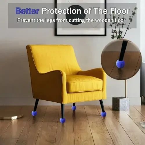 SHYUJAJIE 8 PCS Precut Walker Tennis Balls for Furniture Legs and Floor Protection, Heavy Duty Long Lasting Felt Pad Glide Coverings for Chair (Dark Blue) - 4