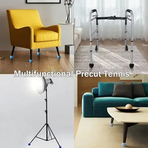 SHYUJAJIE 8 PCS Precut Walker Tennis Balls for Furniture Legs and Floor Protection, Heavy Duty Long Lasting Felt Pad Glide Coverings for Chair (Dark Blue) - 6