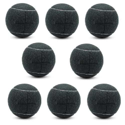 SHYUJAJIE 8 PCS Precut Walker Tennis Balls for Furniture Legs and Floor Protection, Heavy Duty Long Lasting Felt Pad Glide Coverings for Chair (Black) - SHYUJAJIE