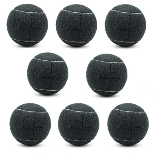 SHYUJAJIE 8 PCS Precut Walker Tennis Balls for Furniture Legs and Floor Protection, Heavy Duty Long Lasting Felt Pad Glide Coverings for Chair (Black) - SHYUJAJIE