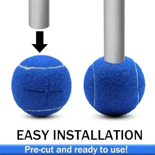 SHYUJAJIE 8 PCS Precut Walker Tennis Balls for Furniture Legs and Floor Protection, Heavy Duty Long Lasting Felt Pad Glide Coverings for Chair (Dark Blue) - 3