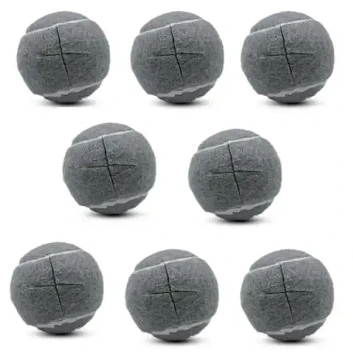 SHYUJAJIE 8 PCS Precut Walker Tennis Balls for Furniture Legs and Floor Protection, Heavy Duty Long Lasting Felt Pad Glide Coverings for Chair (Grey) - 1