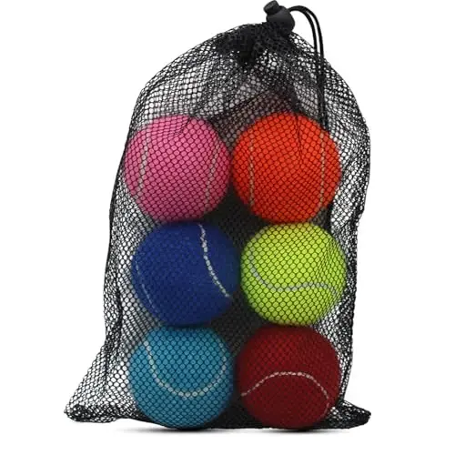 SHYUJAJIE Tennis Balls, 6 Pack Training Tennis Balls,High Elasticity Practice Balls for Beginner, Playing Balls for Dogs - 6